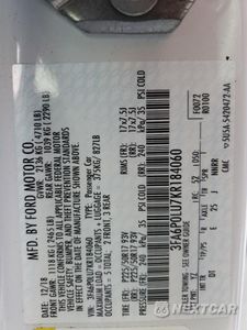 Zdjęcie 13 z 13 samochodu: 2019 FORD FUSION SE VIN:3FA6P0LU7KR184060 - miniatura