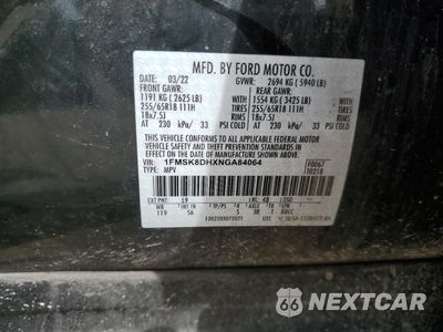 Zdjęcie 13 z 13 samochodu: 2022 FORD EXPLORER XLT VIN:1FMSK8DHXNGA84064 - miniatura