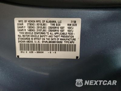 Zdjęcie 13 z 15 samochodu: 2008 HONDA ODYSSEY EXL VIN:5FNRL38638B106352 - miniatura