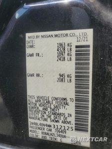 Zdjęcie 12 z 12 samochodu: 2022 NISSAN ALTIMA SV VIN:1N4BL4DV4NN312125 - miniatura