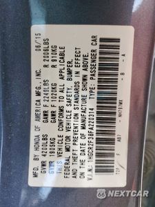 Zdjęcie 13 z 15 samochodu: 2015 HONDA ACCORD LX VIN:1HGCR2F38FA220314 - miniatura