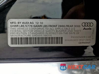 Zdjęcie 12 z 12 samochodu: 2011 AUDI A8 QUATTRO VIN:WAUAVAFD1BN012845 - miniatura