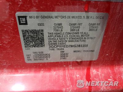 Zdjęcie 13 z 13 samochodu: 2021 CHEVROLET SILVERADO K1500 LT TRAIL BOSS VIN:3GCPYFED7MG281155 - miniatura