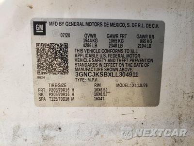 Zdjęcie 12 z 15 samochodu: 2020 CHEVROLET TRAX LS VIN:3GNCJKSBXLL304911 - miniatura