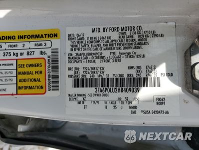 Zdjęcie 12 z 13 samochodu: 2017 FORD FUSION SE HYBRID VIN:3FA6P0LU2HR409039 - miniatura