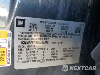 Zdjęcie 13 z 15 samochodu: 2012 CHEVROLET TRAVERSE LS VIN:1GNKRFED3CJ424288 - miniatura