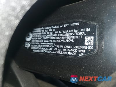 Zdjęcie 9 z 10 samochodu: 2022 CAN-AM SPYDER ROADSTER RT VIN:2BXNBDD25NV006612 - miniatura
