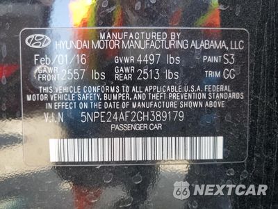 Zdjęcie 12 z 12 samochodu: 2016 HYUNDAI SONATA SE VIN:5NPE24AF2GH389179 - miniatura