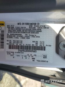 Zdjęcie 12 z 12 samochodu: 2017 FORD FUSION SE HYBRID VIN:3FA6P0LU0HR409685 - miniatura