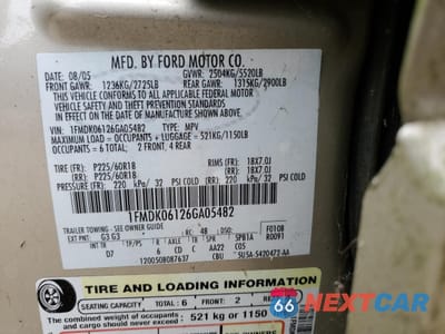 Zdjęcie 14 z 14 samochodu: 2006 FORD FREESTYLE LIMITED VIN:1FMDK06126GA05482 - miniatura