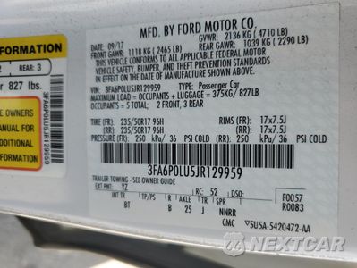 Zdjęcie 12 z 13 samochodu: 2018 FORD FUSION SE HYBRID VIN:3FA6P0LU5JR129959 - miniatura