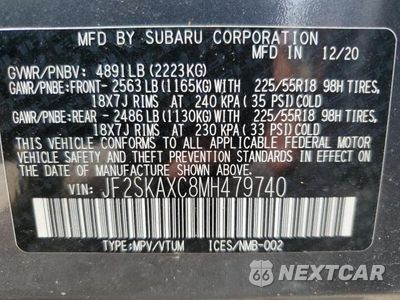Zdjęcie 13 z 13 samochodu: 2021 SUBARU FORESTER TOURING VIN:JF2SKAXC8MH479740 - miniatura