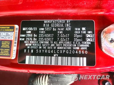 Zdjęcie 14 z 14 samochodu: 2023 KIA SORENTO LX VIN:5XYRG4LCXPG204860 - miniatura