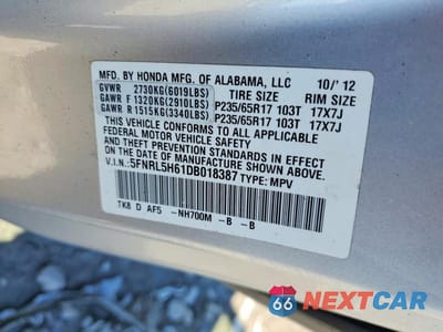 Zdjęcie 14 z 14 samochodu: 2013 HONDA ODYSSEY VIN:5FNRL5H61DB018387 - miniatura