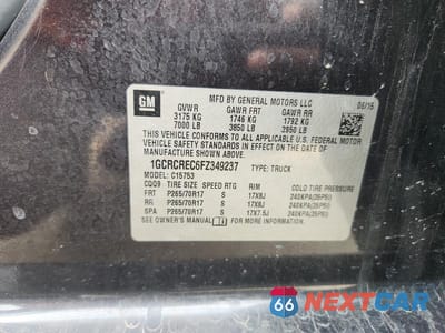 Zdjęcie 12 z 12 samochodu: 2015 CHEVROLET SILVERADO C1500 LT VIN:1GCRCREC6FZ349237 - miniatura