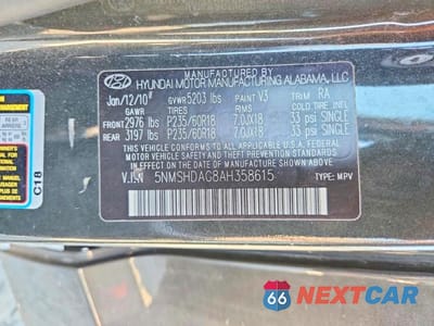 Zdjęcie 14 z 14 samochodu: 2010 HYUNDAI SANTA FE SE VIN:5NMSHDAG8AH358615 - miniatura