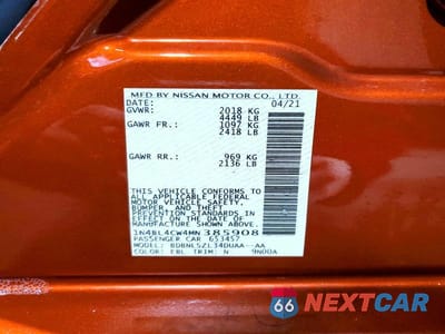 Zdjęcie 13 z 13 samochodu: 2021 NISSAN ALTIMA SR VIN:1N4BL4CW4MN385908 - miniatura