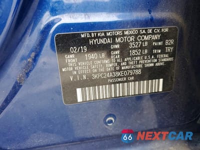 Zdjęcie 13 z 13 samochodu: 2019 HYUNDAI ACCENT SE VIN:3KPC24A38KE079788 - miniatura