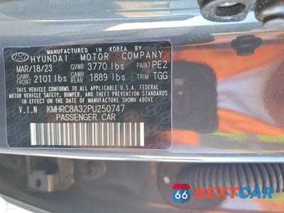 Zdjęcie 14 z 14 samochodu: 2023 HYUNDAI VENUE SEL VIN:KMHRC8A32PU250747 - miniatura