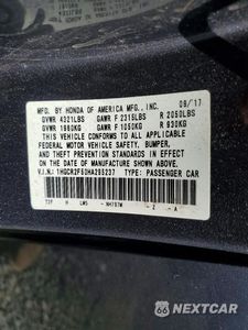 Zdjęcie 13 z 13 samochodu: 2017 HONDA ACCORD SPORT VIN:1HGCR2F50HA295237 - miniatura