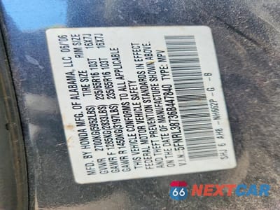 Zdjęcie 13 z 13 samochodu: 2006 HONDA ODYSSEY EXL VIN:5FNRL38736B447840 - miniatura
