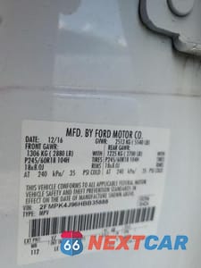 Zdjęcie 13 z 13 samochodu: 2017 FORD EDGE SEL VIN:2FMPK4J96HBB35888 - miniatura