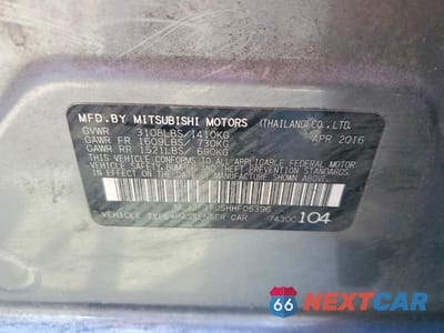 Zdjęcie 12 z 12 samochodu: 2017 MITSUBISHI MIRAGE G4 ES VIN:ML32F3FJ5HHF05396 - miniatura