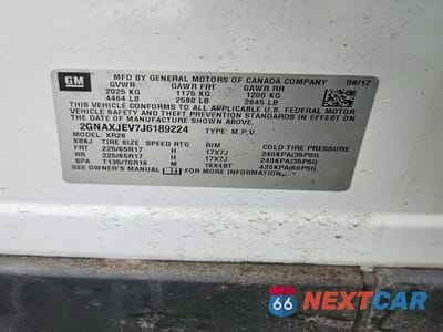 Zdjęcie 13 z 13 samochodu: 2018 CHEVROLET EQUINOX LT VIN:2GNAXJEV7J6189224 - miniatura