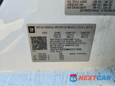Zdjęcie 12 z 12 samochodu: 2021 CHEVROLET SILVERADO K1500 RST VIN:3GCUYEED8MG217946 - miniatura
