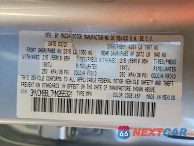 Zdjęcie 13 z 13 samochodu: 2021 MAZDA CX-30 SELECT VIN:3MVDMBBL7MM255321 - miniatura