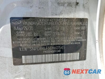 Zdjęcie 12 z 12 samochodu: 2020 HYUNDAI ELANTRA SEL VIN:5NPD84LF5LH601543 - miniatura