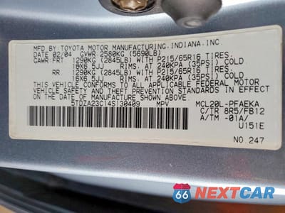 Zdjęcie 13 z 13 samochodu: 2004 TOYOTA SIENNA LE 7 PASSENGER VIN:5TDZA23C14S130409 - miniatura