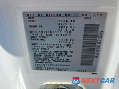 Zdjęcie 14 z 14 samochodu: 2018 NISSAN NV200 S VIN:3N6CM0KN0JK700506 - miniatura