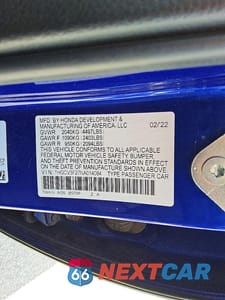 Zdjęcie 12 z 12 samochodu: 2022 HONDA ACCORD HYBRID SPORT VIN:1HGCV3F27NA014084 - miniatura