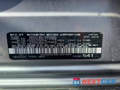 Zdjęcie 13 z 13 samochodu: 2019 MITSUBISHI OUTLANDER SE VIN:JA4AZ3A3XKJ001684 - miniatura