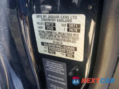 Zdjęcie 12 z 12 samochodu: 2012 JAGUAR XF VIN:SAJWA0FB9CLS59509 - miniatura