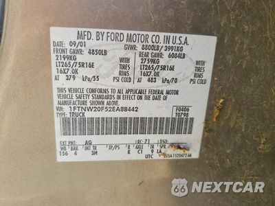 Zdjęcie 12 z 12 samochodu: 2002 FORD F250 SUPER DUTY VIN:1FTNW20F52EA88442 - miniatura