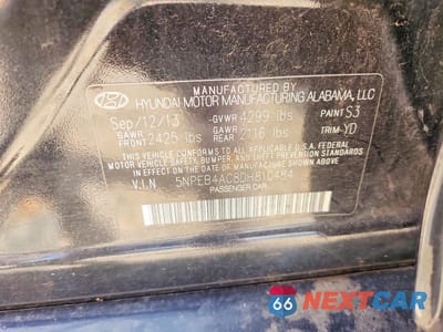 Zdjęcie 12 z 12 samochodu: 2013 HYUNDAI SONATA GLS VIN:5NPEB4AC8DH810484 - miniatura