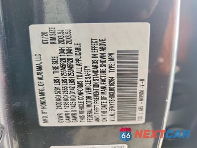 Zdjęcie 13 z 13 samochodu: 2020 HONDA PASSPORT ELITE VIN:5FNYF8H0XLB016264 - miniatura
