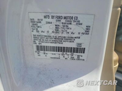 Zdjęcie 12 z 12 samochodu: 2008 FORD ESCAPE XLT VIN:1FMCU03188KB77932 - miniatura