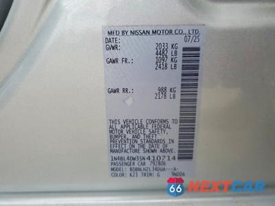 Zdjęcie 12 z 12 samochodu: 2025 NISSAN ALTIMA SV VIN:1N4BL4DW3SN410714 - miniatura
