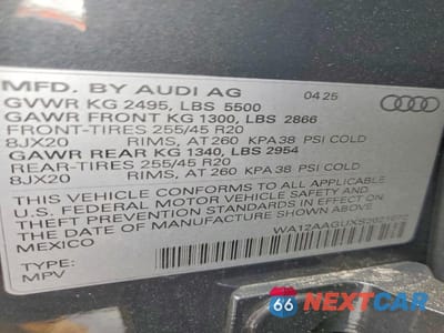 Zdjęcie 13 z 13 samochodu: 2025 AUDI Q5 PREMIUM PLUS VIN:WA12AAGUXS2021072 - miniatura