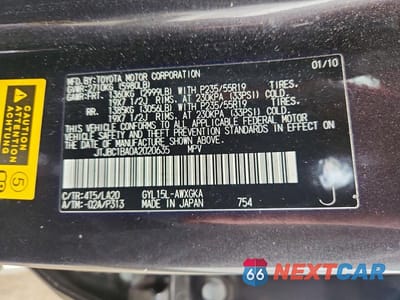Zdjęcie 13 z 13 samochodu: 2010 LEXUS RX 450H VIN:JTJBC1BA0A2020635 - miniatura