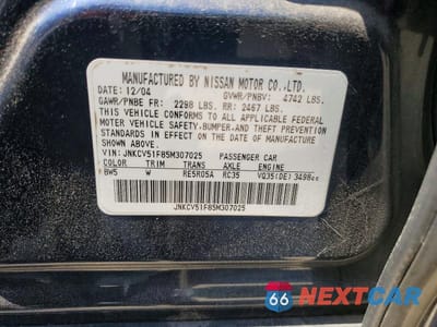 Zdjęcie 13 z 13 samochodu: 2005 INFINITI G35 X VIN:JNKCV51F85M307025 - miniatura