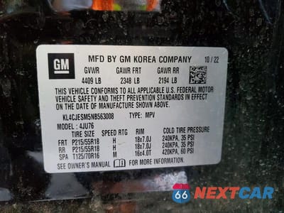 Zdjęcie 14 z 14 samochodu: 2022 BUICK ENCORE PREFERRED VIN:KL4CJESM5NB563008 - miniatura