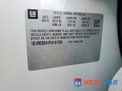 Zdjęcie 13 z 13 samochodu: 2015 CHEVROLET VOLT VIN:1G1RC6E41FU141764 - miniatura