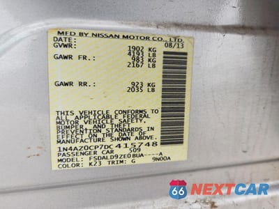 Zdjęcie 12 z 12 samochodu: 2013 NISSAN LEAF S VIN:1N4AZ0CP7DC415748 - miniatura