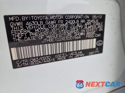 Zdjęcie 12 z 12 samochodu: 2014 LEXUS IS 350 VIN:JTHBE1D2XE5001564 - miniatura