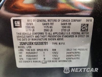 Zdjęcie 14 z 14 samochodu: 2016 CHEVROLET EQUINOX LS VIN:2GNFLEEK1G6308781 - miniatura