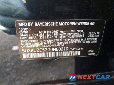 Zdjęcie 13 z 13 samochodu: 2016 BMW X6 XDRIVE35I VIN:5UXKU2C53G0N80210 - miniatura